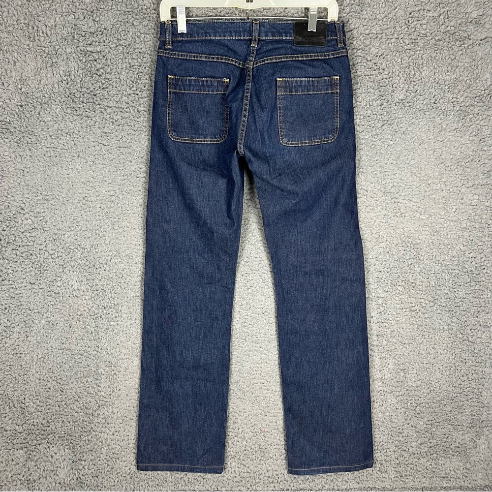 VTG Y2K Lacoste Blue Jeans Low Rise Patch Pocket Straight Leg Denim Sz 38 (US 8) - Picture 12 of 14